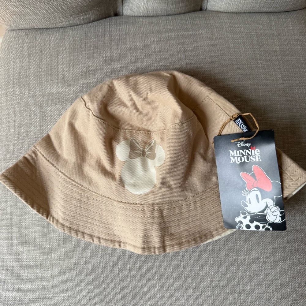 Disney Minnie Mouse Tan Bucket Hat for‎ Kids NWT